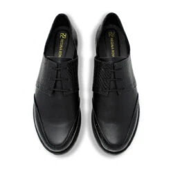 CHARLOTTE - Negro Regina Romero Zapato Bostoniano De Piso Para Dama En Piel -Reginaromero Tienda de ventas mocasines charlotte negro regina romero cenital