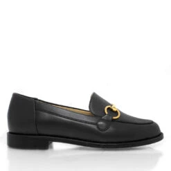 JUDY - Negro Regina Romero Zapato Mocasin De Piso Para Dama En Piel