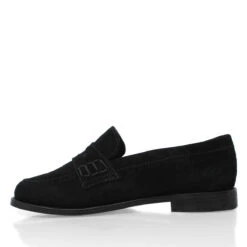 PENNY - Ante Negro Regina Romero Zapato Mocasin De Piso Para Dama En Piel -Reginaromero Tienda de ventas mocasines penny negro regina romero izquierda