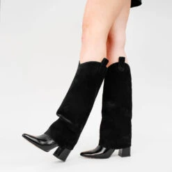 NADIA 75 - Negro Regina Romero Zapato Bota Larga Tacon Alto Para Dama En Piel -Reginaromero Tienda de ventas nadianegro 4