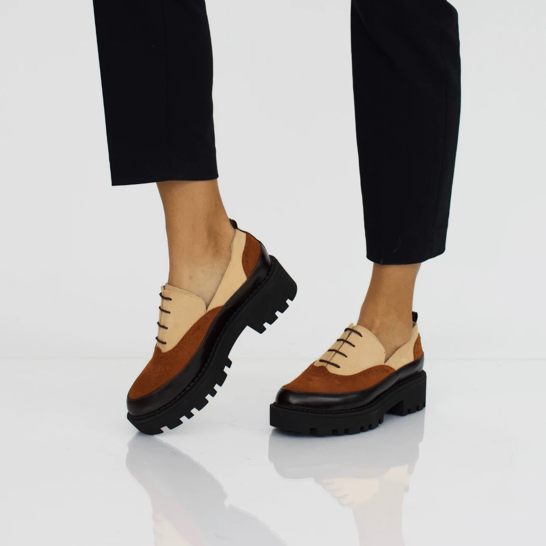 REESE 45 - Beige Regina Romero Zapato Tenis Urbano Sport Para Dama En Piel 3 REESE 45 - Beige Regina Romero Zapato Tenis Urbano Sport Para Dama En Piel - Imagen 3