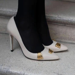 RENI 105 - Latte Regina Romero Zapato Zapatilla Tacon Alto Para Dama En Piel -Reginaromero Tienda de ventas renilatte