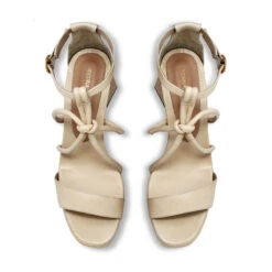 CALIPSO 95 - Latte Regina Romero Zapato Sandalia Plataforma Tacon Alto Para Dama En Piel -Reginaromero Tienda de ventas sandalias plataforma calipso beige regina romero cenital
