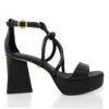 CALIPSO 95 - Negro Regina Romero Zapato Sandalia Plataforma Tacon Alto Para Dama En Piel
