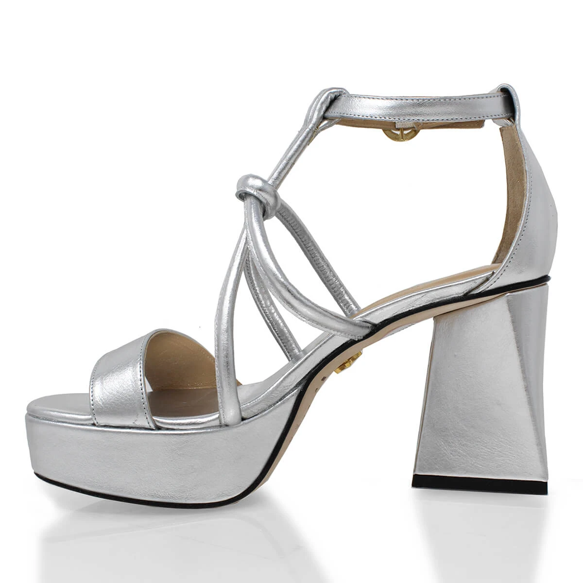 CALIPSO 95 - Plata Regina Romero Zapato Sandalia Plataforma Tacon Alto Para Dama En Piel 7 CALIPSO 95 - Plata Regina Romero Zapato Sandalia Plataforma Tacon Alto Para Dama En Piel - Imagen 7