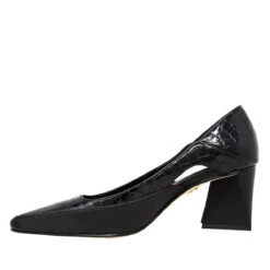 JOSEFINA 50 - Negro Regina Romero Zapato Zapatilla Tacon Bajo Para Dama En Piel -Reginaromero Tienda de ventas zapatillas josefina negro regina romero izquierda