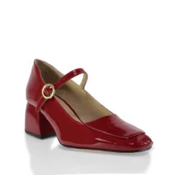 MATI 50 - Charol Cherry Regina Romero Zapato Zapatilla Tacon Bajo Para Dama En Piel -Reginaromero Tienda de ventas zapatillas mati rojo regina romero 3 4