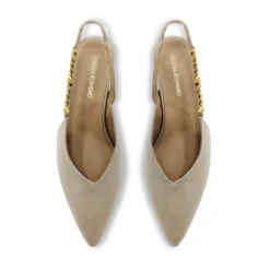 MEGAN 60 - Beige Regina Romero Zapato Sandalia Zapatilla Tacon Bajo Para Dama En Piel -Reginaromero Tienda de ventas zapatillas megan beige regina romero cenital