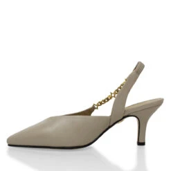 MEGAN 60 - Beige Regina Romero Zapato Sandalia Zapatilla Tacon Bajo Para Dama En Piel -Reginaromero Tienda de ventas zapatillas megan beige regina romero izquierda