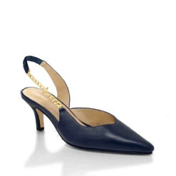 MEGAN 60 - Marino Regina Romero Zapato Sandalia Zapatilla Tacon Bajo Para Dama En Piel -Reginaromero Tienda de ventas zapatillas megan marino regina romero 3 4