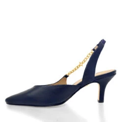 MEGAN 60 - Marino Regina Romero Zapato Sandalia Zapatilla Tacon Bajo Para Dama En Piel -Reginaromero Tienda de ventas zapatillas megan marino regina romero izquierda