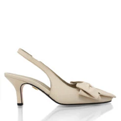 MIMI 50 - Latte Regina Romero Zapato Sandalia Zapatilla Tacon Bajo Para Dama En Piel