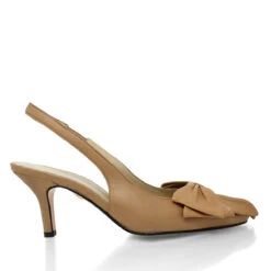 MIMI 50 - Camel Regina Romero Zapato Sandalia Zapatilla Tacon Bajo Para Dama En Piel