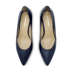 TAMARA 50 - Azul Marino Regina Romero Zapato Zapatilla Tacon Bajo Para Dama En Piel -Reginaromero Tienda de ventas zapatillas tamara azul regina romero cenital