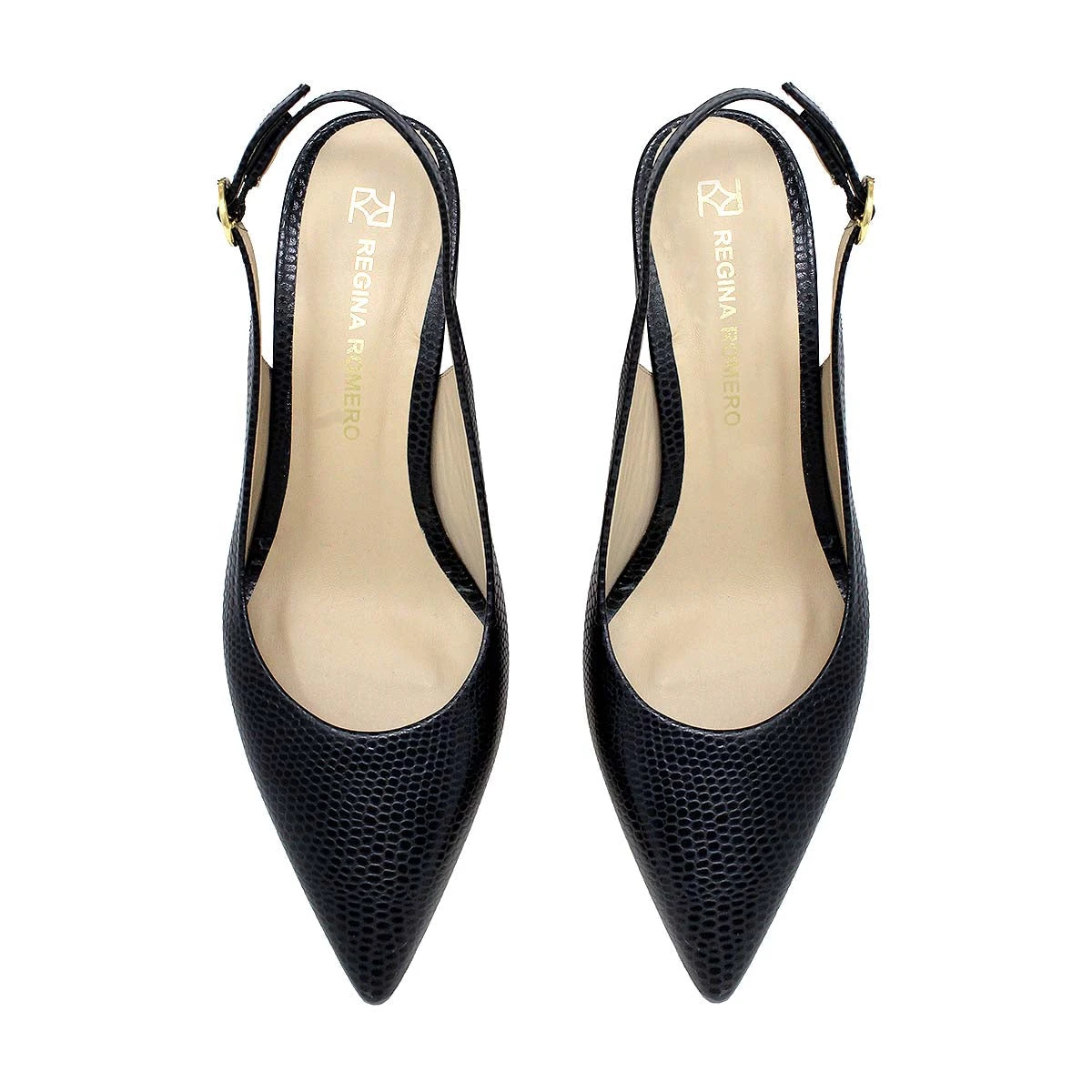 TANIA 50 - Lizard Negro Regina Romero Zapato Zapatilla Tacon Bajo Para Dama En Piel 8 TANIA 50 - Lizard Negro Regina Romero Zapato Zapatilla Tacon Bajo Para Dama En Piel - Imagen 8